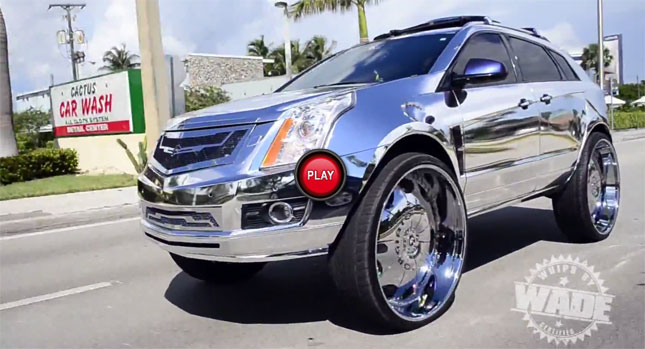 Donk! Cadillac SRX All Chromed Up and Riding on 32s
