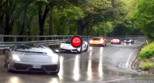  Watch More than 100 Lamborghinis from All Eras Go Around a Hairpin