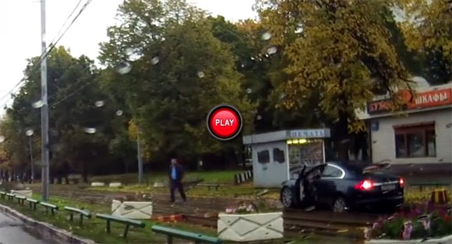  What Was He Thinking? Russian Jaguar XF Driver Takes a Short Cut on Train Rails