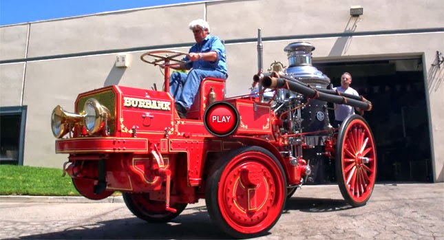  Jay Leno Rides Around in Steam Fire Engine From 1914