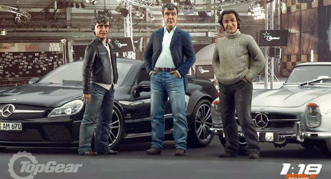  Top Gear's Clarkson, Hammond, May and The Stig Scaled Down to 1:18 Figures