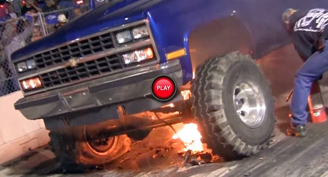  Chevy Pickup Truck Pops a…V8 During Tug of War