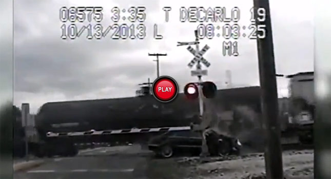  Woman Fleeing from Cops in Mercedes Runs Into…Two Trains and Lives!
