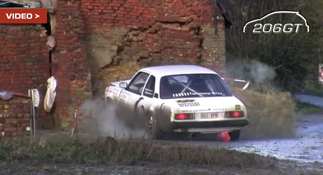  Opel Ascona Helps Demolish Brick Shed in Belgium Rally