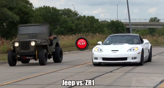  Willys Jeep vs. Corvette ZR1, Porsche Cayman and Honda CBR600