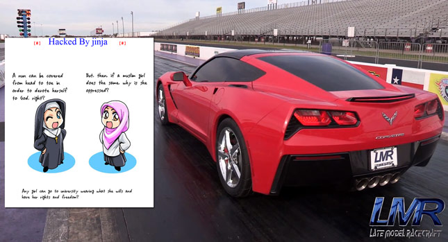 A Nitrous-Boosted 2014 Corvette C7 and a Tuning Website Hacked to Display Pro-Islam Messages