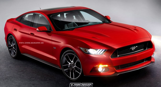  All-New 2015 Ford Mustang Rendered as a Four-Door Coupe