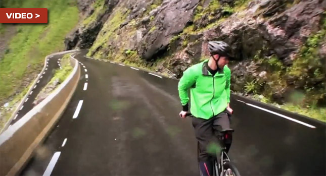  Norwegian Rides Bike Backwards Down a Hill at 80km/h…While Evading Traffic!