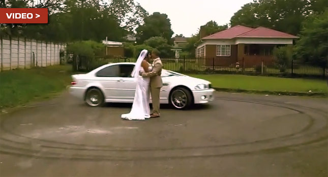  The Wedding Drifters: BMW M3 Spins Around Newlyweds
