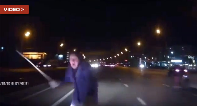  Cane-Wielding Russian Grandma Crossing Highway at Night Narrowly Escapes Death