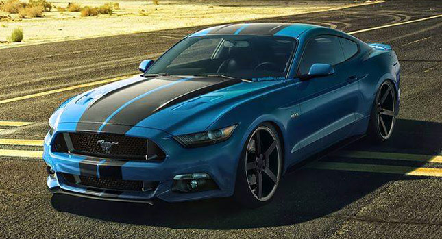  Vossen Envisions 2015 Mustang in Grabber Blue with its CV3 Wheels
