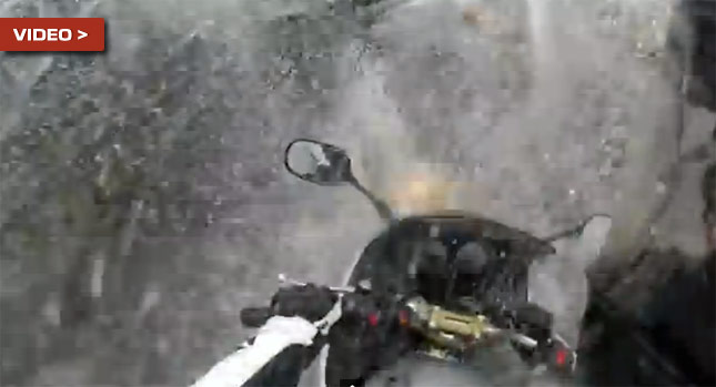  Dutch Rider Hits a Sea of Water on Highway [NSFW]