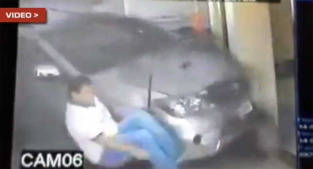  Toyota Comes Crashing Into Hotel Lobby and Sends Man Flying