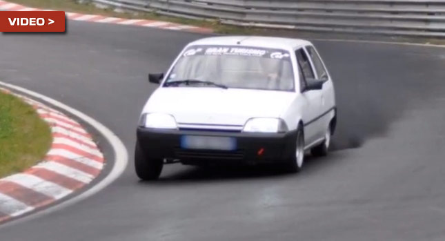 Driver Takes 52 HP Citroen AX Diesel Around the Ring in Under 10 Minutes!