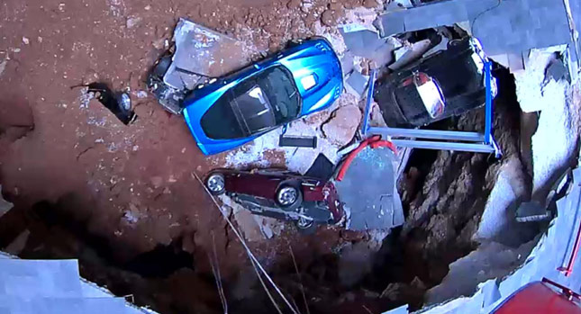  Corvette Museum to Display Sinkhole Damaged Cars before Sending them for Repairs [w/Videos]