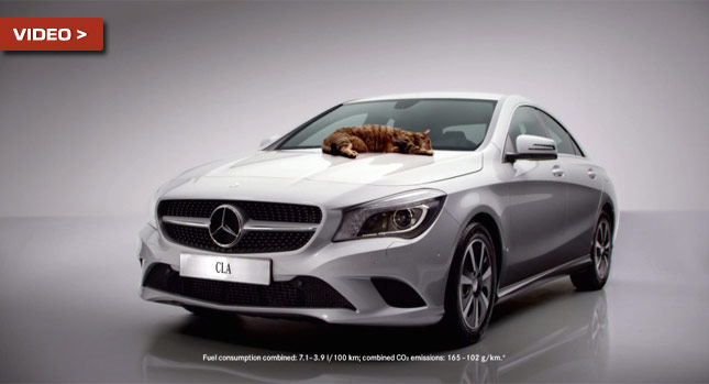  Mercedes-Benz Uses a Cat to Show How Aerodynamic the CLA Is