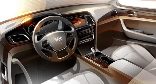  Hyundai Draws Out Interior of New 2015 Sonata Sedan