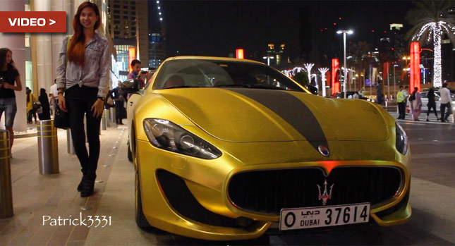  Just Another Day in Dubai: Maserati GranTurismo with Gold Wrap and Swarovski Crystals