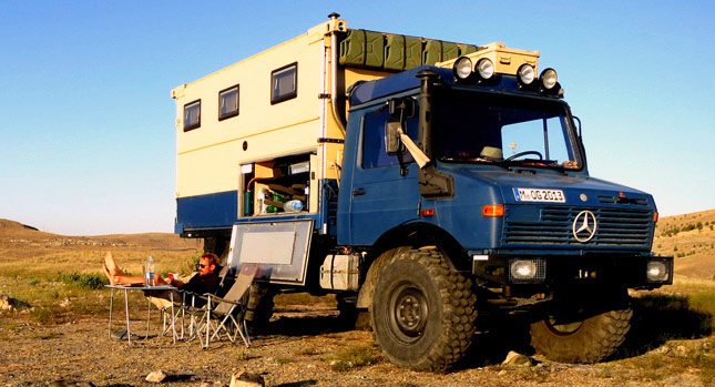  Honeymooners Travel Around the World in a Mercedes-Benz Unimog Mobile Home