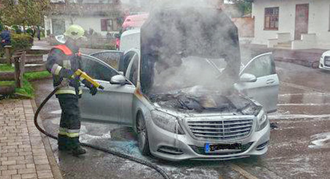  Two-Week Old Mercedes-Benz S-Class Totaled by Fire in Southern Deutschland