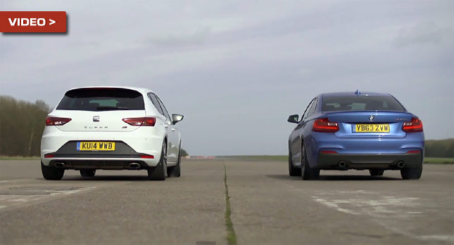 Can The Bmw M235i Beat The New Seat Leon Cupra In A Drag Race Well Duh Carscoops