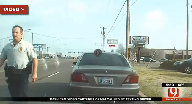  Driver Distracted on Cell Phone Almost Crushes Police Officer