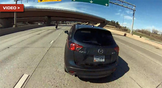  Biker Rear Ends a Mazda CX-5 Allegedly at 140mph or 225km/h and Lives!