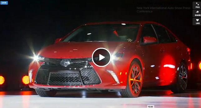  Watch the Redesigned 2015 Toyota Camry's World Premiere Here at 9:10 AM EST