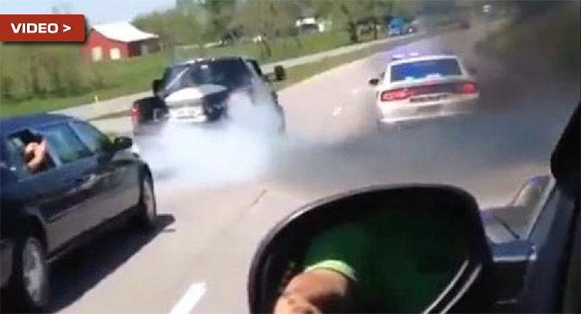  Coffin-Bearing Truck Doing a Burnout Next to a Cop is Cool in a Creepy Kind of Way