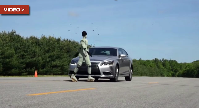  CR Demonstrates Pedestrian Detection and Self-Braking System Capabilities of Lexus LS