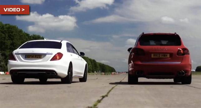  Drag Race Between Porsche Cayenne Turbo S and Mercedes S63 AMG