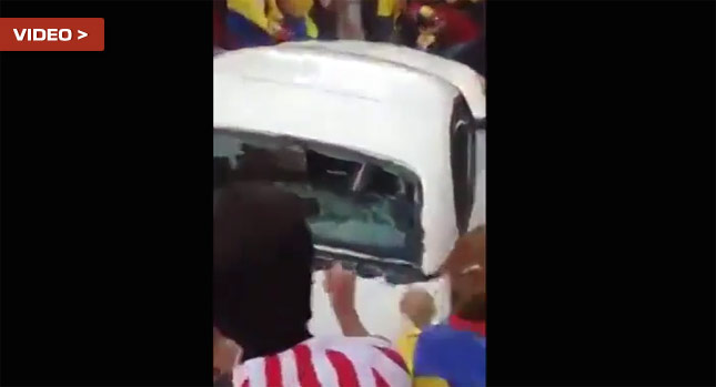  Colombian Soccer Mob Smashes BMW at Queens, New York