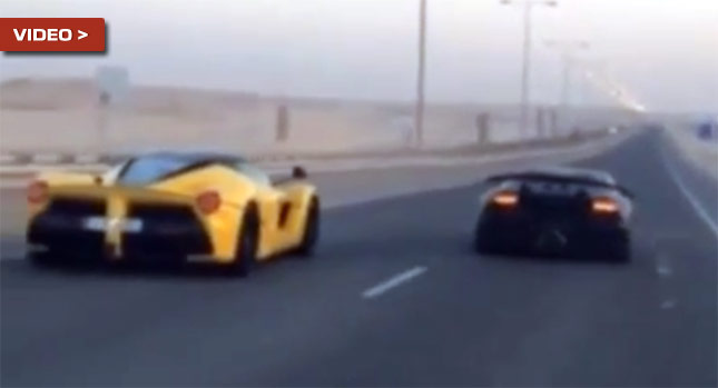  Ferrari LaFerrari vs Lamborghini Sesto Elemento on Qatar Highway!
