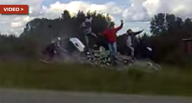  Citroen Rally Car Hits a Wall Full of Spectators in Poland