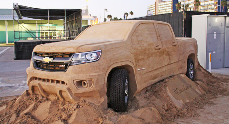  Chevy Brings Out its Buckets and Builds 2015 Colorado Out of Sand [w/Video]
