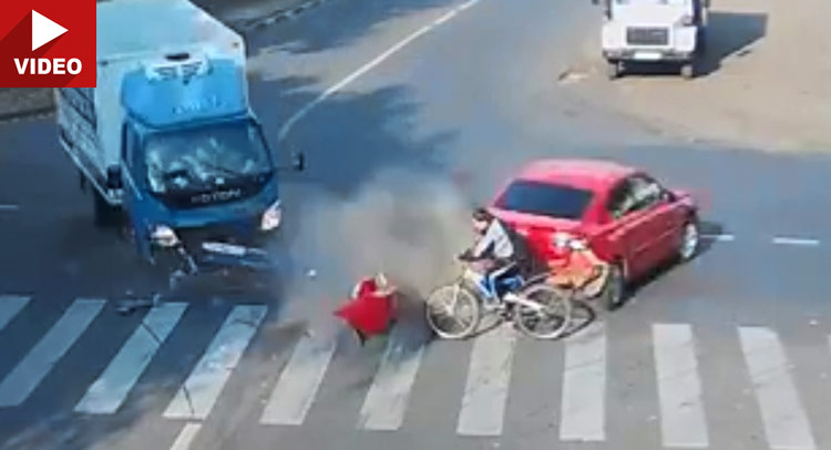  Man on Bicycle Cheats Death How Many Times?