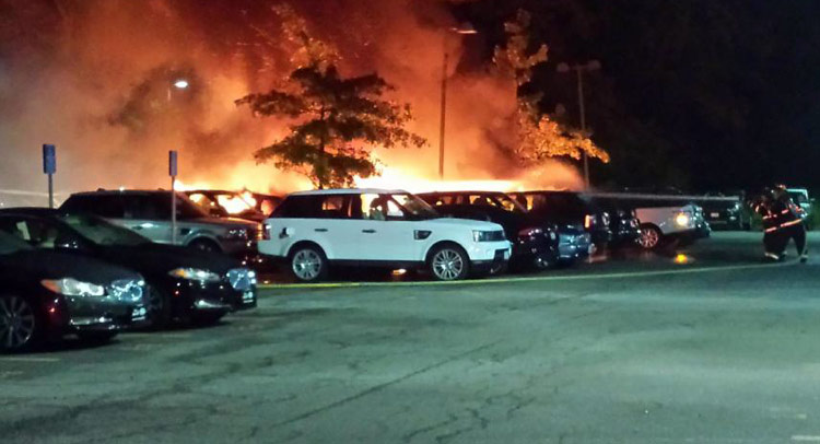  Fire Destroys 20 Land Rovers and Jaguars at MA Dealership