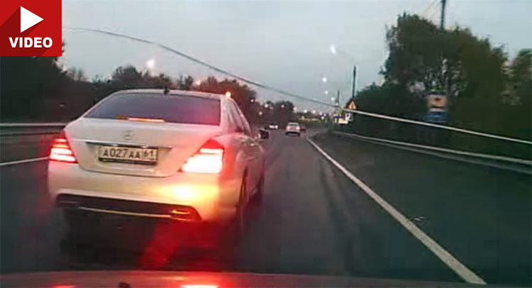  Watch an Asshat Mercedes S-Class Driver Cause a Crash