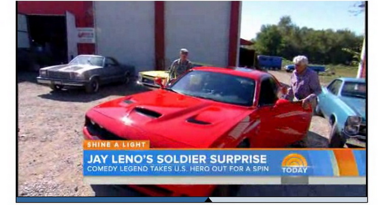  Jay Leno Surprises Wounded War Veteran with New Dodge SRT Challenger Hellcat