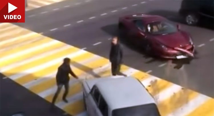  Pissed Off Ferrari 458 Driver Chases Lada Motorist After Accident!