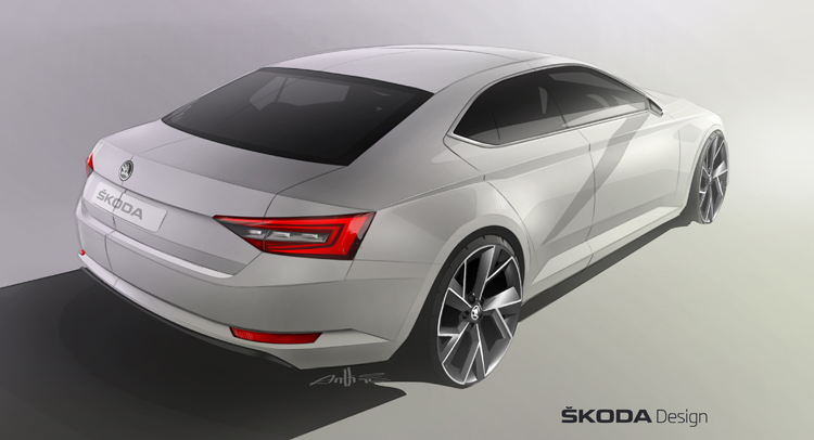 Skoda Says New Superb Is a Design Revolution, Releases New Sketch