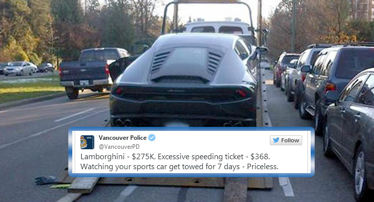  Vancouver Cops Taunt Driver After Impounding His Lamborghini Huracan for Speeding!