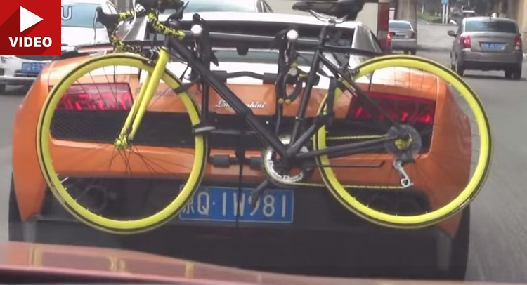  Lamborghini Owner Sticks a Bike on the Back of his Gallardo