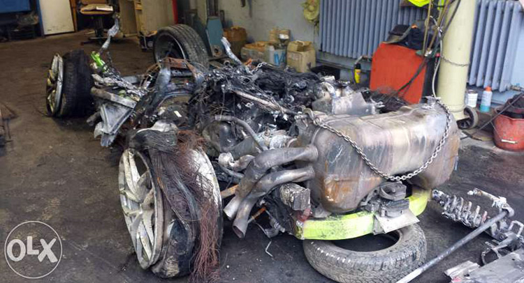  Lamborghini Huracan That Crashed in Hungary Pops Up for Sale in Parts