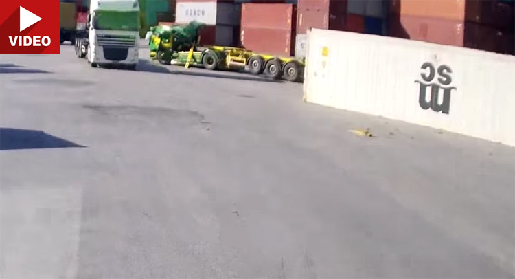  Helluva Lucky Driver Survives Container Falling on His Truck in Greece