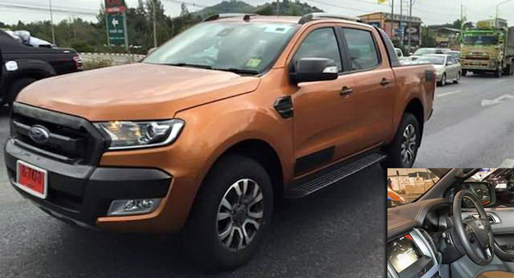  2015 Ford Ranger Wildtrack Facelift Reveals Itself on the Road