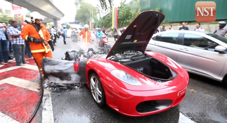  Another Ferrari Goes Down in a Glorious Ball of Flame [w/Video]