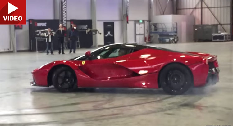  LaFerrari Does Donuts Inside, Creates one Heck of an Echo!