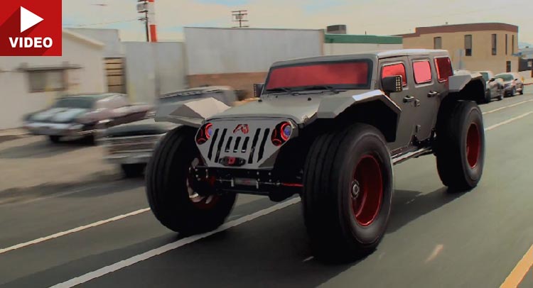 Jay Leno Drives Crazy Jeep Wrangler-Based Fab Fours Legend Concept |  Carscoops