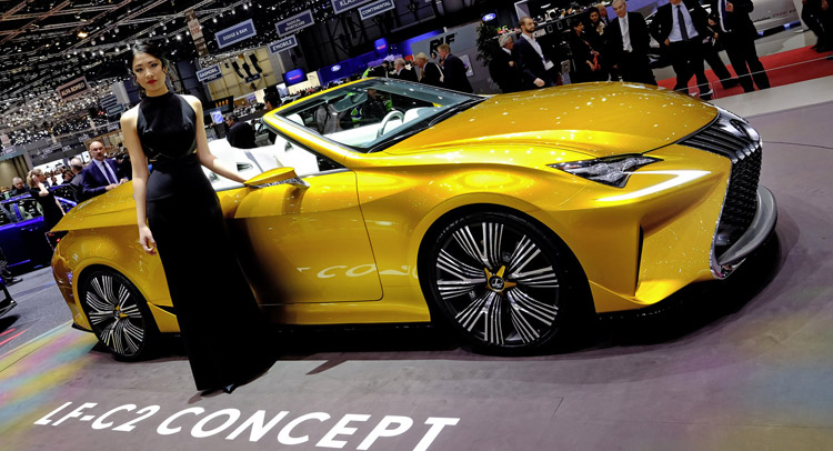  Lexus Hides Attention-Seeking LF-C2 Concept Behind Gorgeous Model